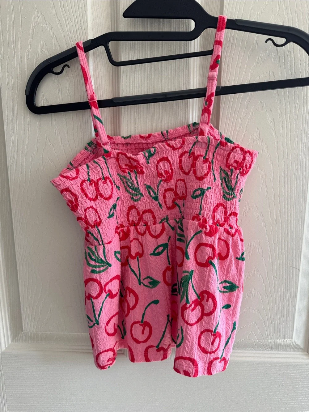 Old Navy Pink Cherry Smocked Tank Top